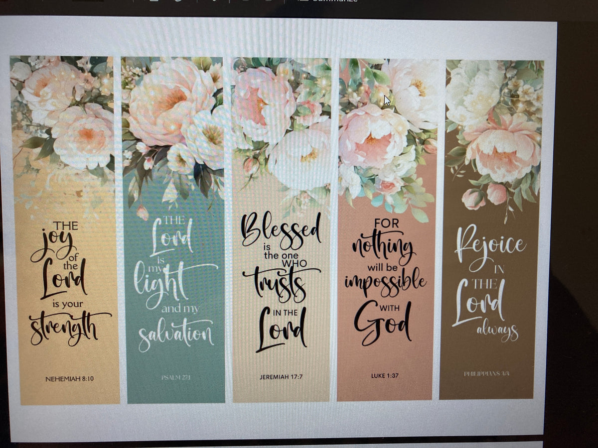 Set of 5 Bible Scripture Bookmarks