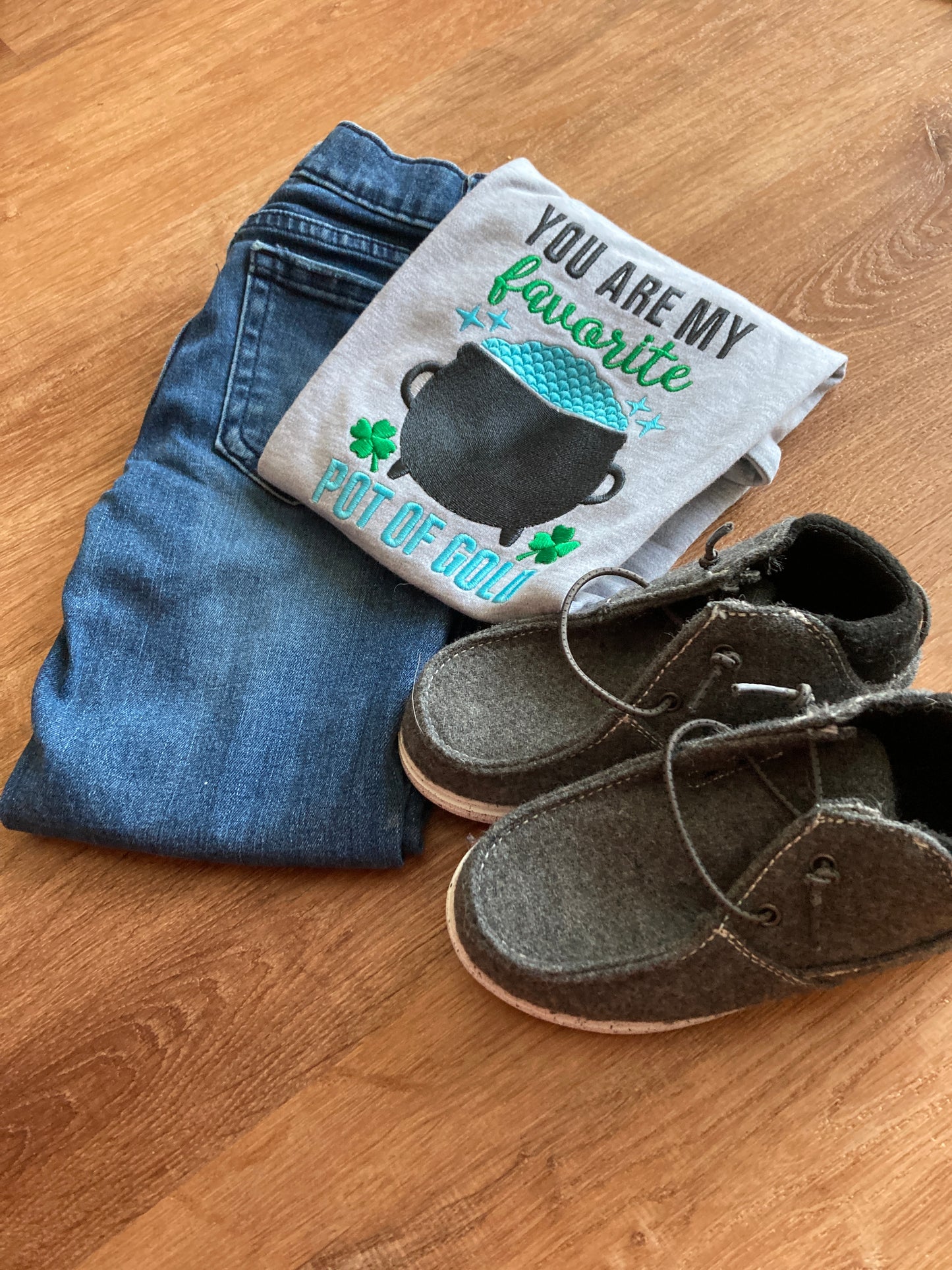 Embroidered St. Patrick’s Day Shirt “You Are My Favorite Pot of Gold”