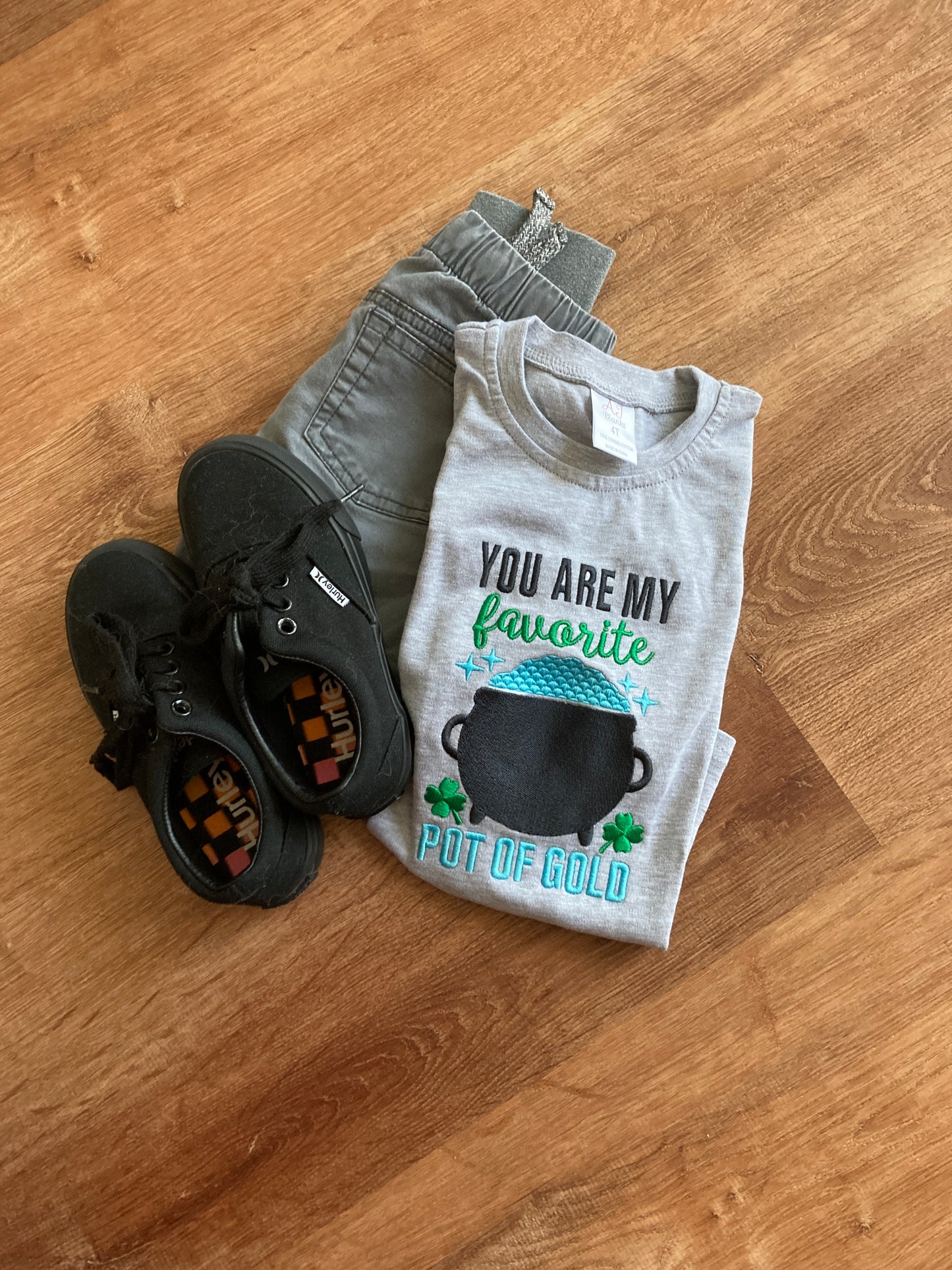 Embroidered St. Patrick’s Day Shirt “You Are My Favorite Pot of Gold”