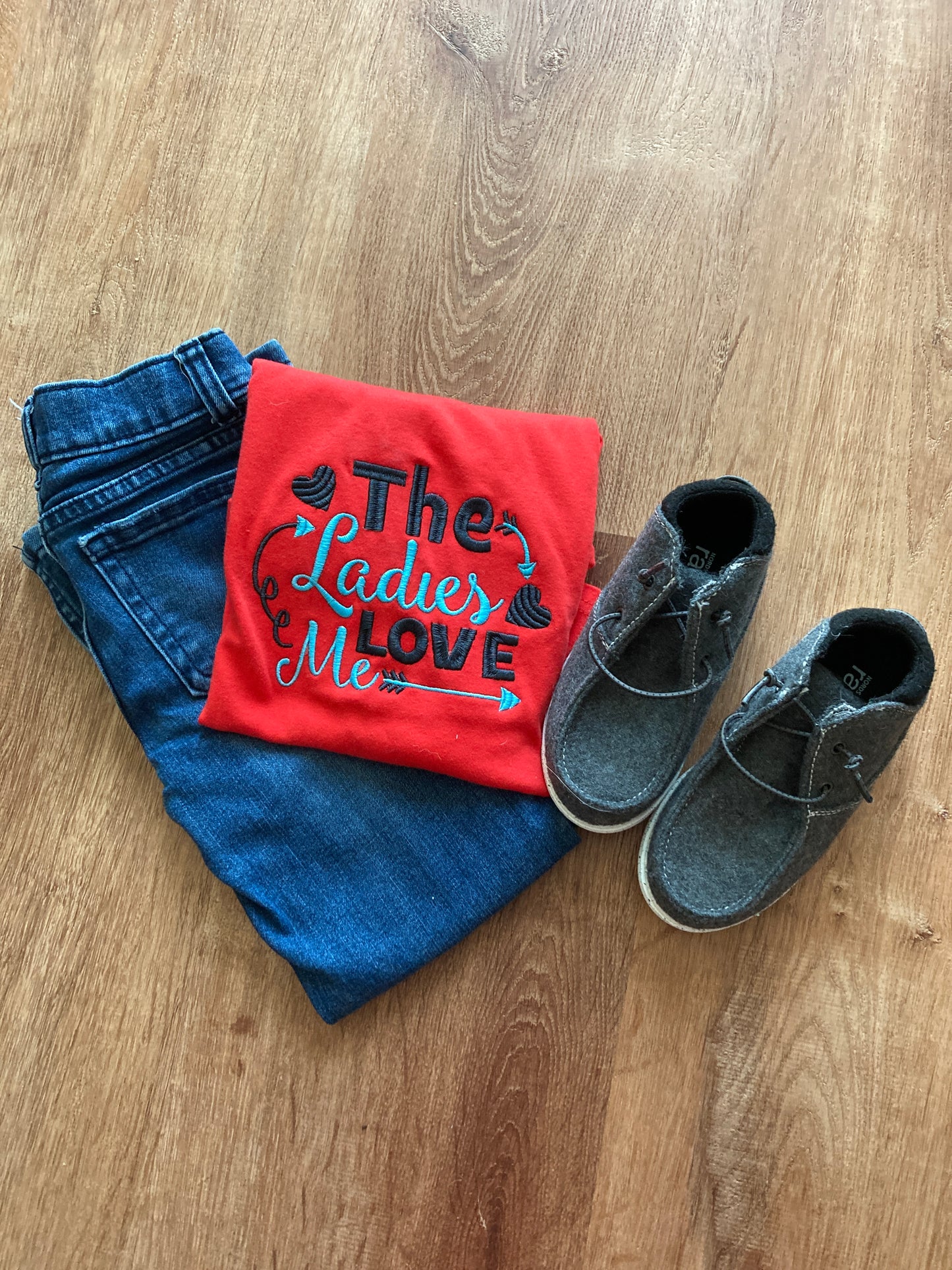 “The Ladies Love Me” Embroidered Valentine’s Day Shirt