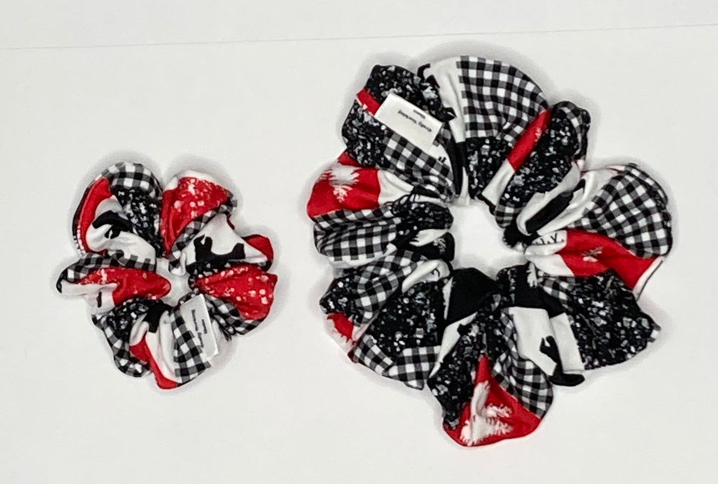 Red, White and Black Plaid Scrunchie