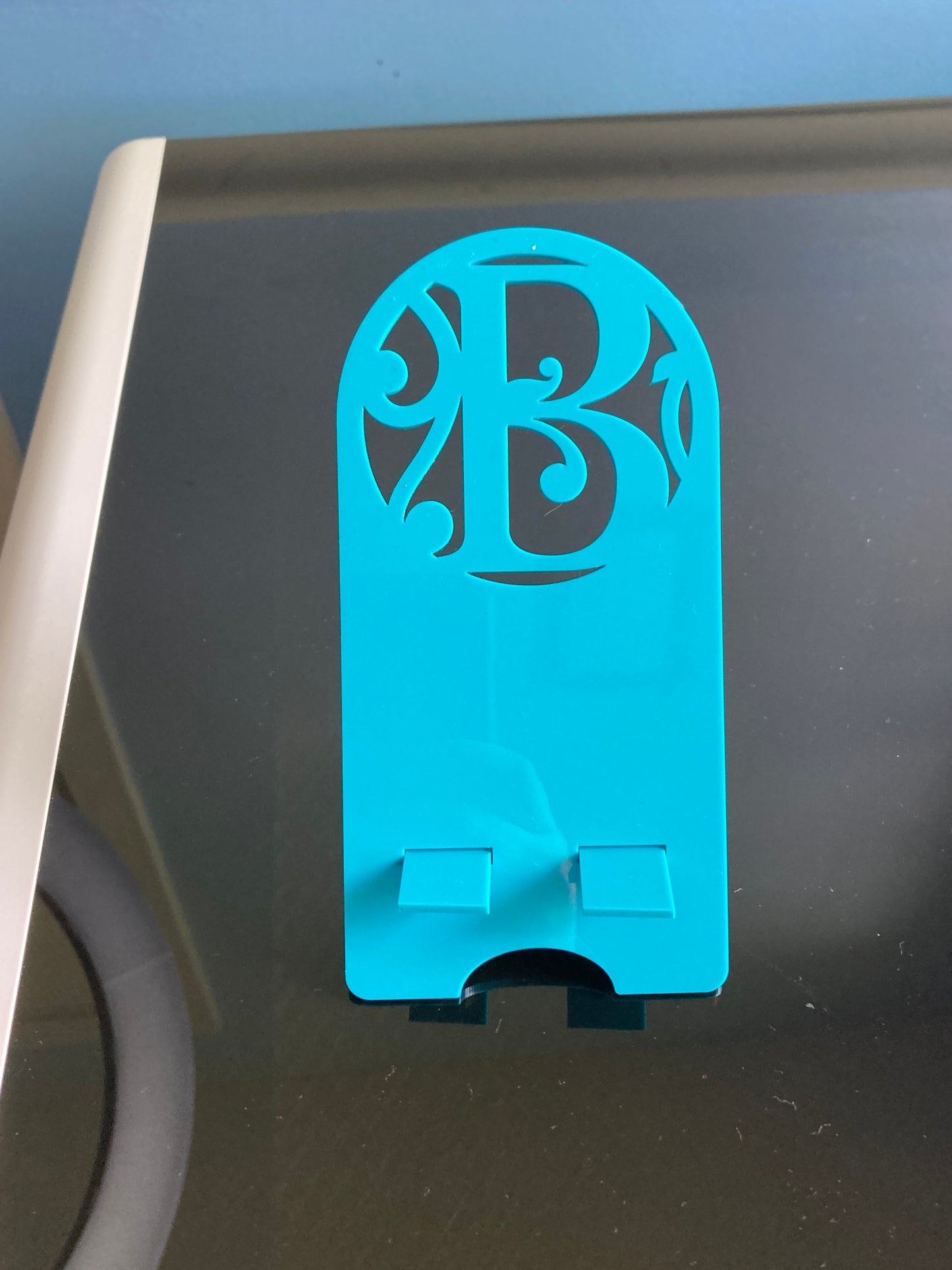 Personalized Monogram, Wood or Acrylic, Phone Stand – Custom Name or Company Logo