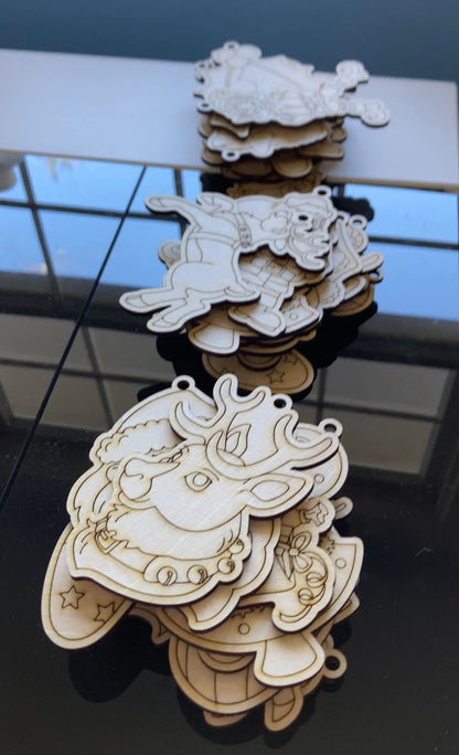 ✨ DIY Wooden Ornaments – Create, Paint & Personalize!