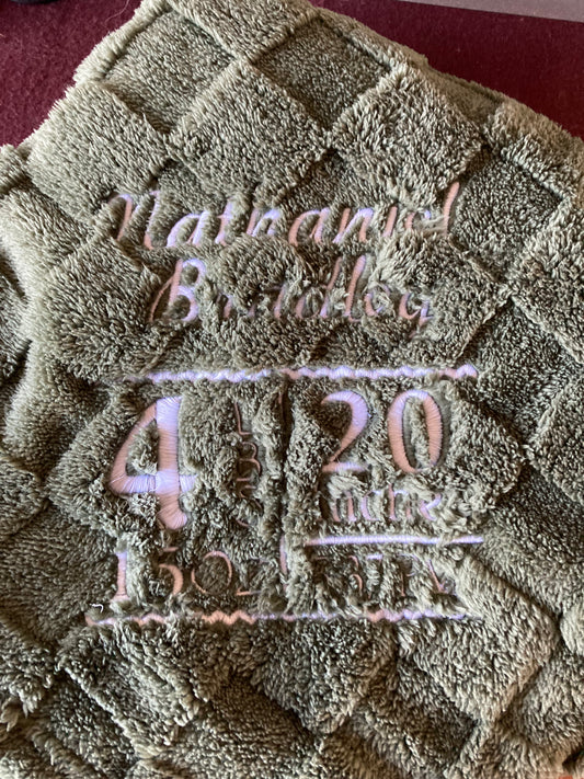 Personalized birth announcement baby blanket - stars birth stat baby minky blanket - baby shower gift - custom blanket monogrammed