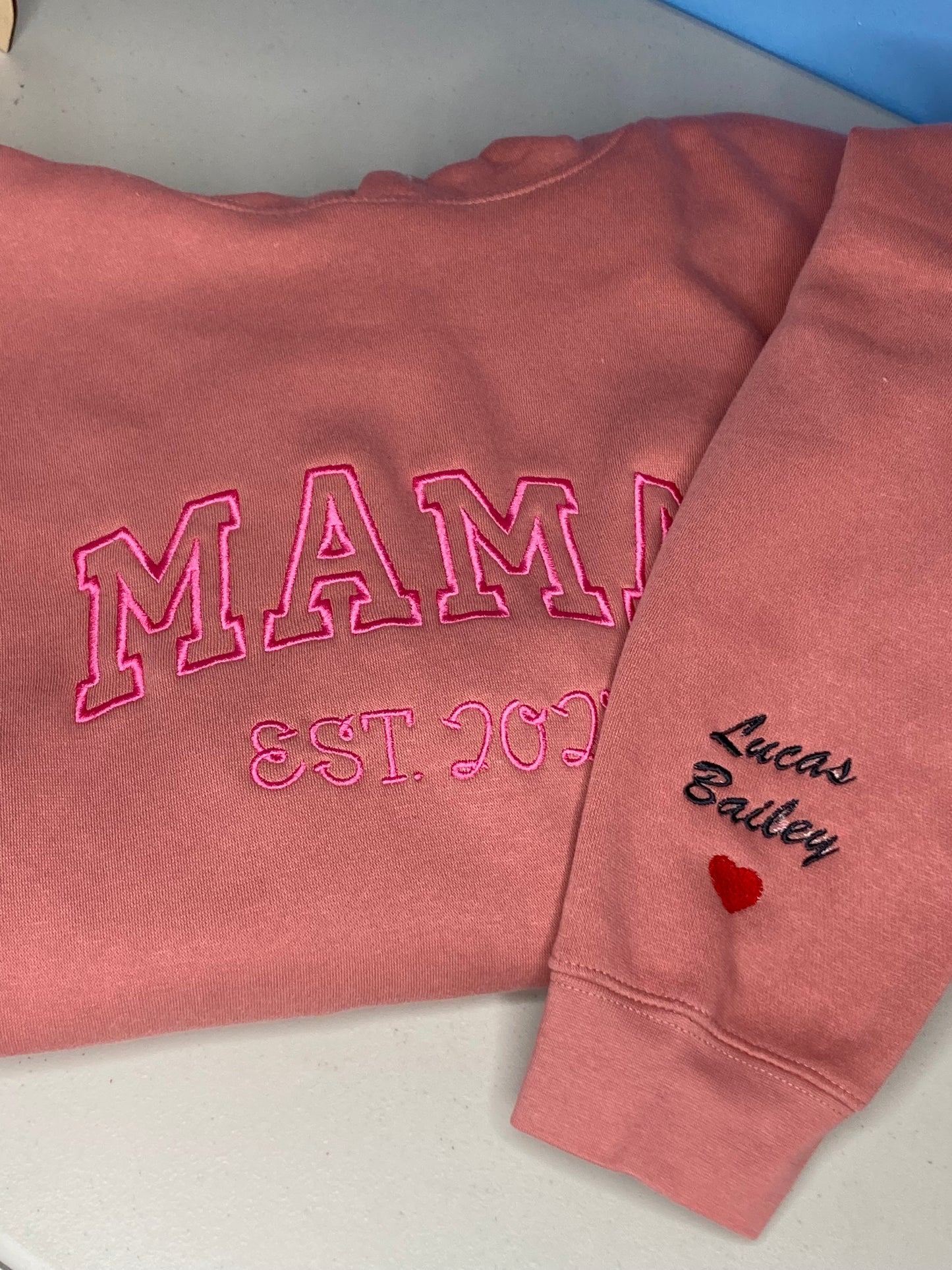 Custom Embroidered Mama or Dada Hoodie