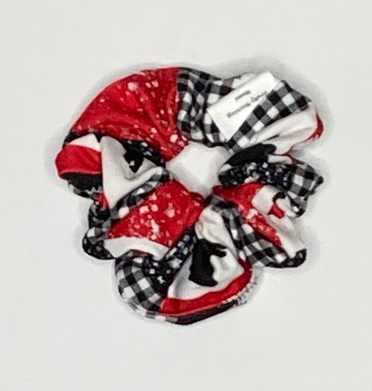 Red, White and Black Plaid Scrunchie