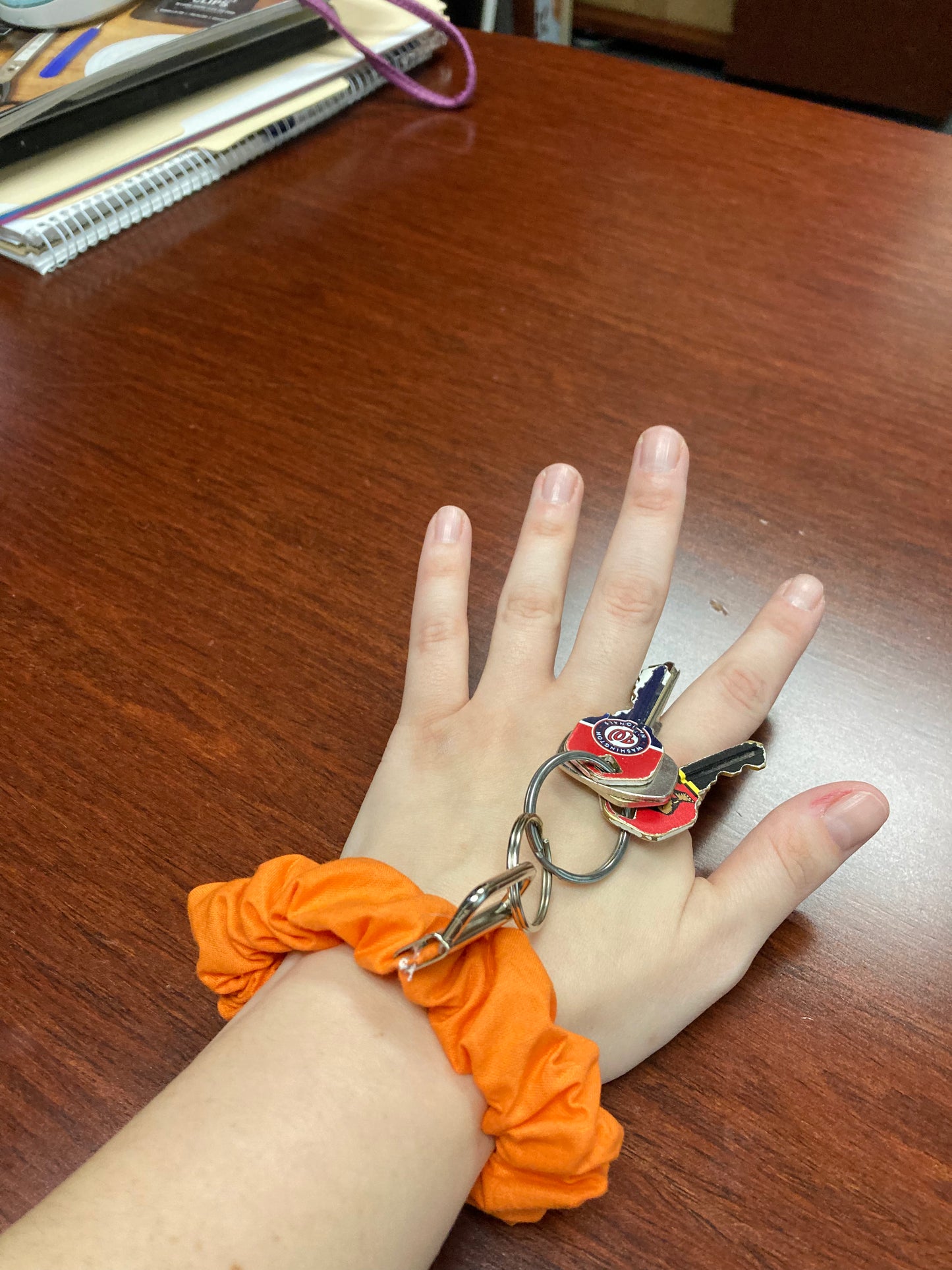 Scrunchie wristlet keychain